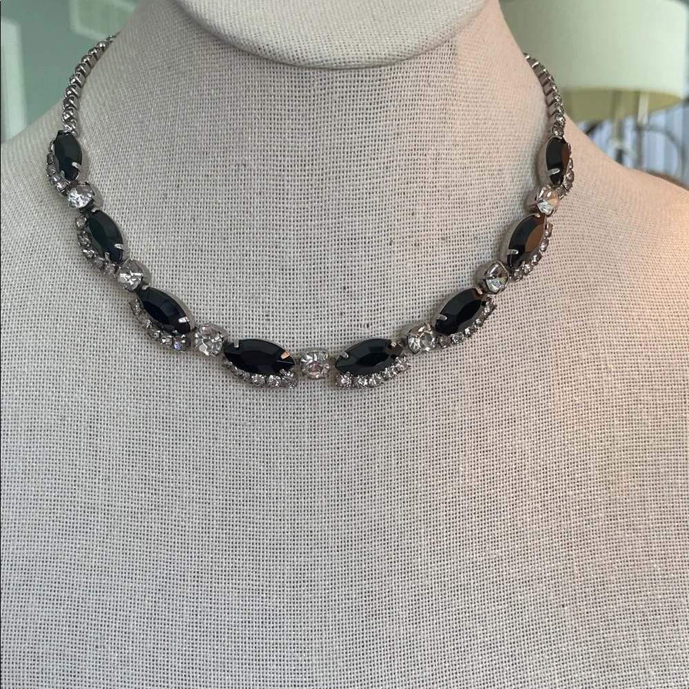 VTG Elegant Black Crystal Collar Necklace